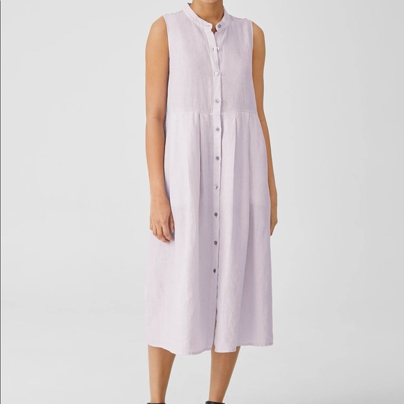 Eileen Fisher organic linen dress in lilac color. - Picture 1 of 6
